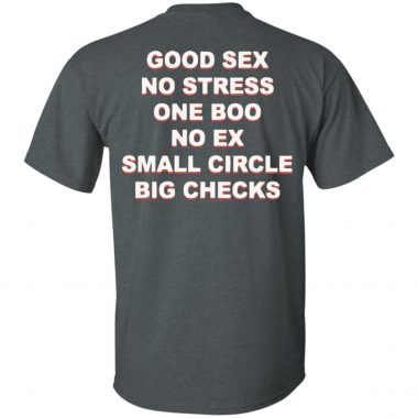 Good Sex No Stress One Boo No Ex Small Circle Big Checks Back Shirt