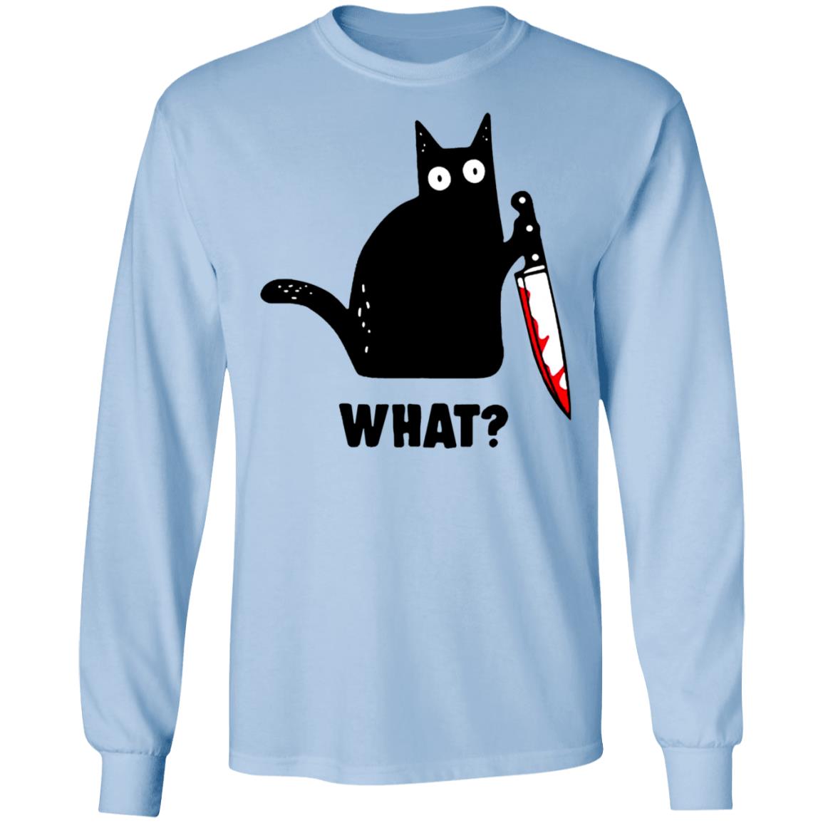 Cat what murderous black cat with knife t-shirt