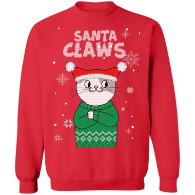 Santa Claws Cat Ugly Christmas Sweater Style Sweatshirt, Hoodie