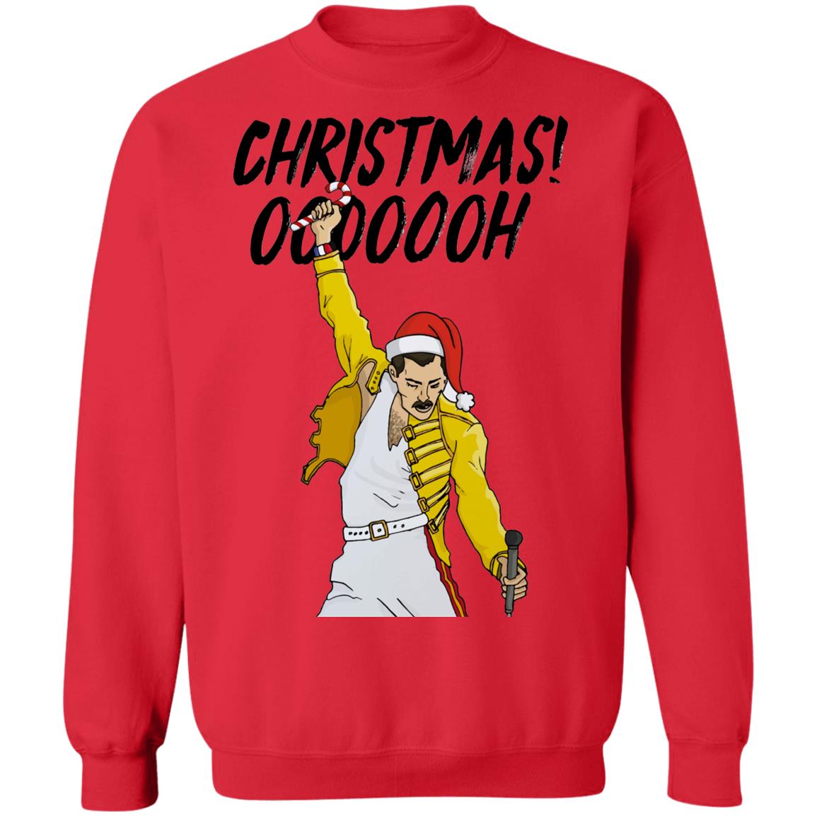 Freddie Mercury Christmas Ooooooh Sweater Shirt Hoodie 247teeshirt