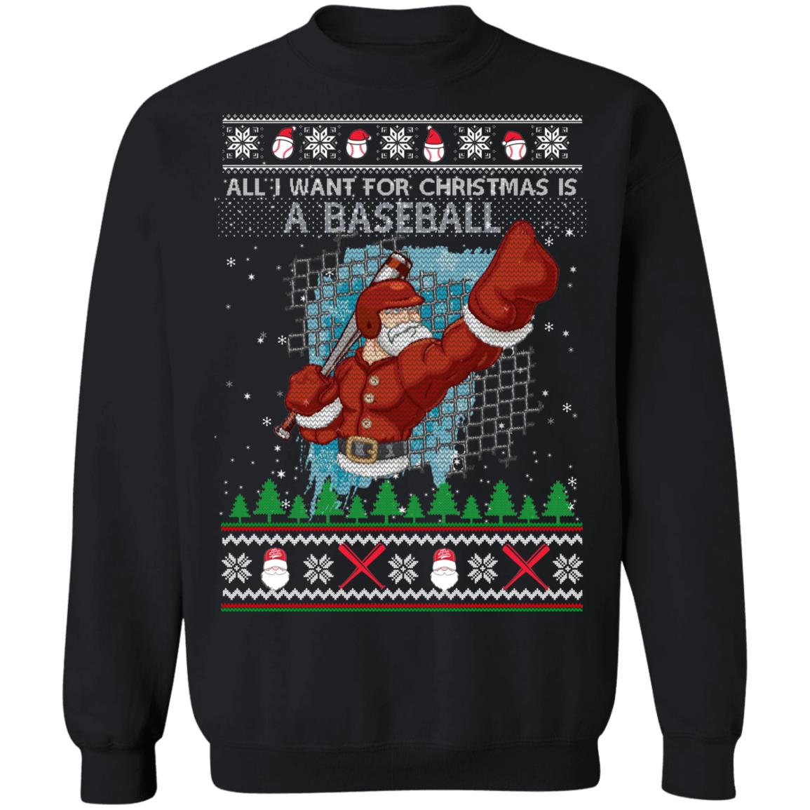 baseball santa shirt