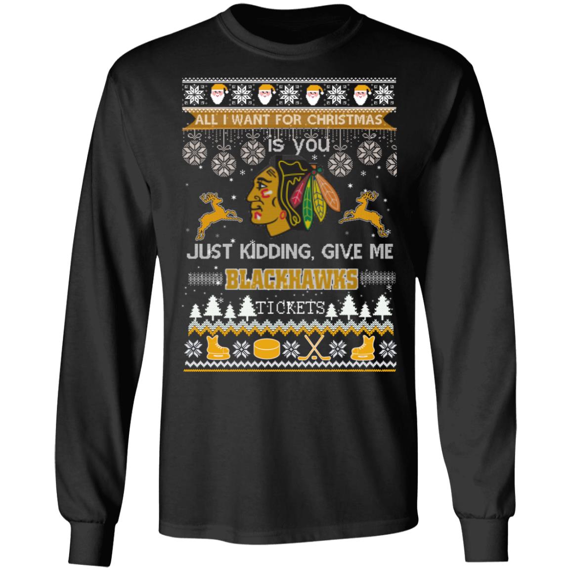 All I Want For Christmas Is You Chicago Blackhawks Ice Hockey Ugly ...