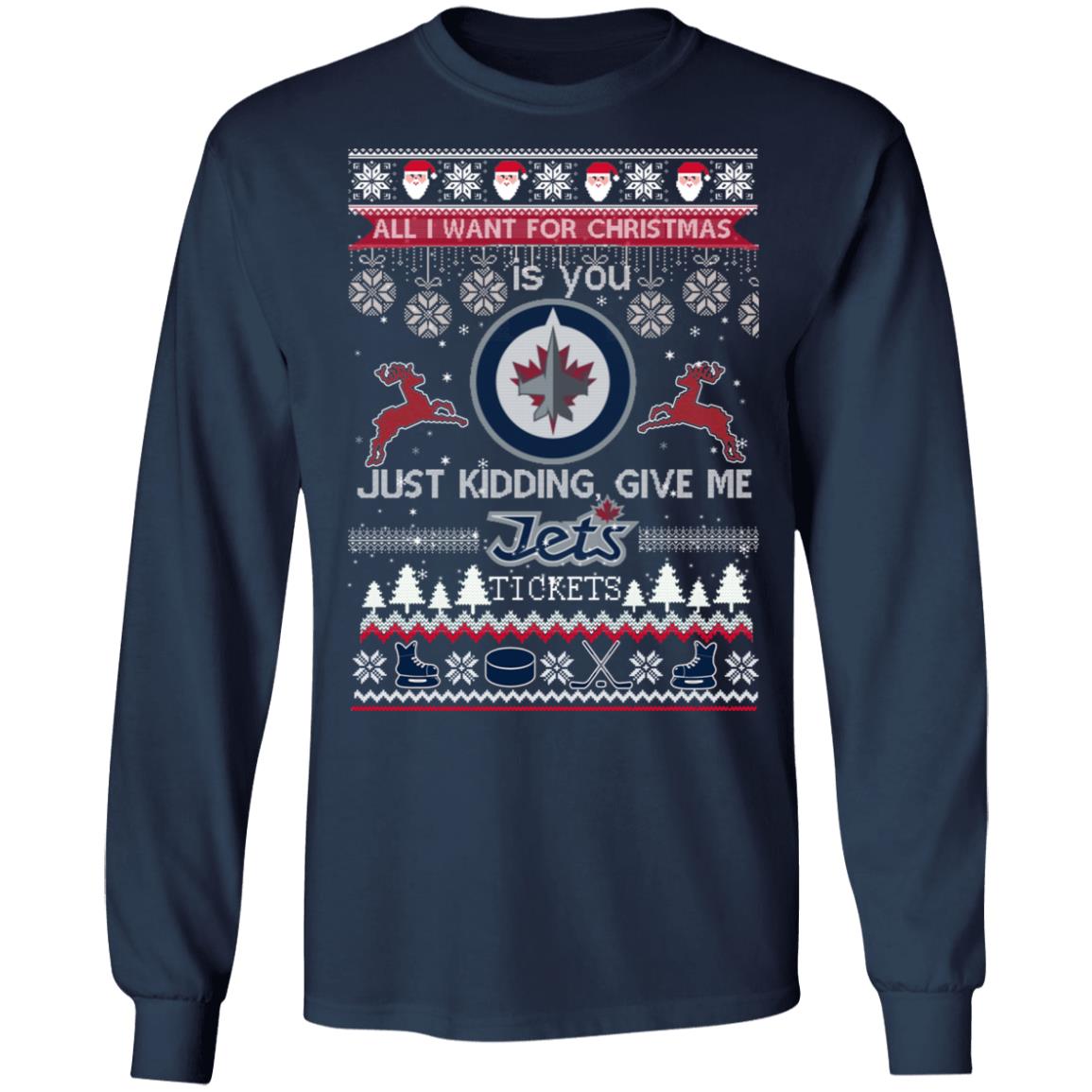 All I Want For Christmas Is You Winnipeg Jets Ice Hockey Ugly Christmas ...