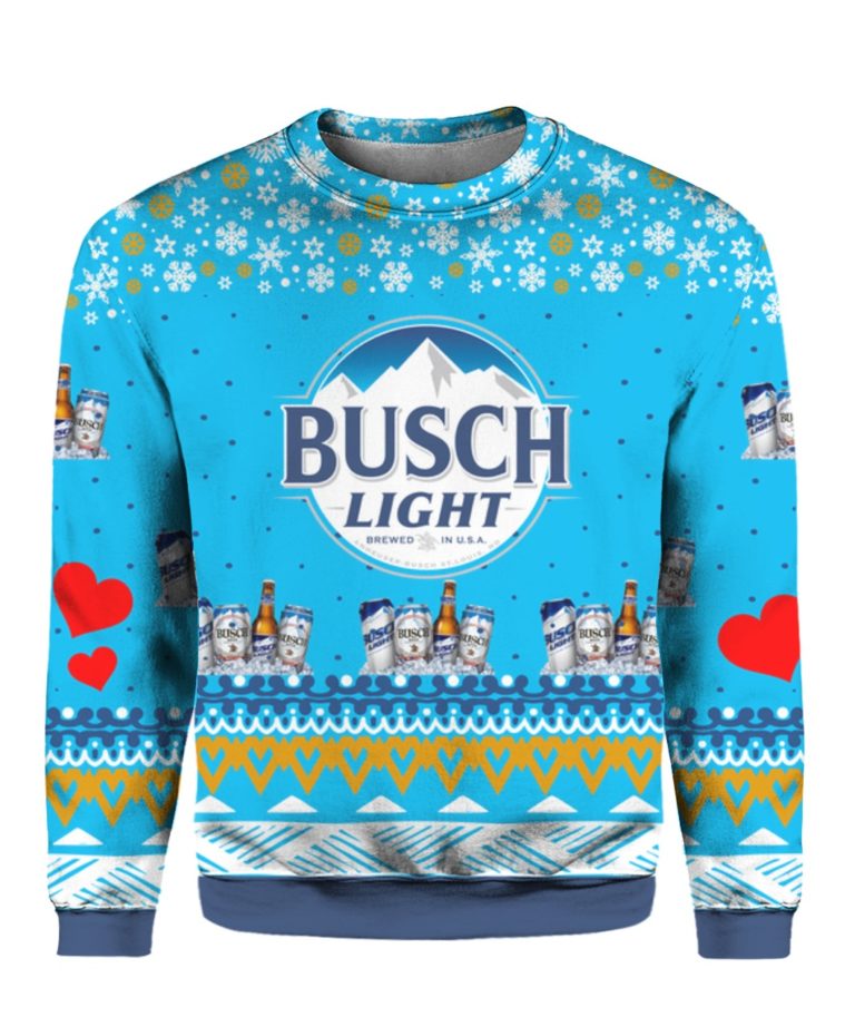 Busch Light Beer 3D Print Ugly Christmas Sweater