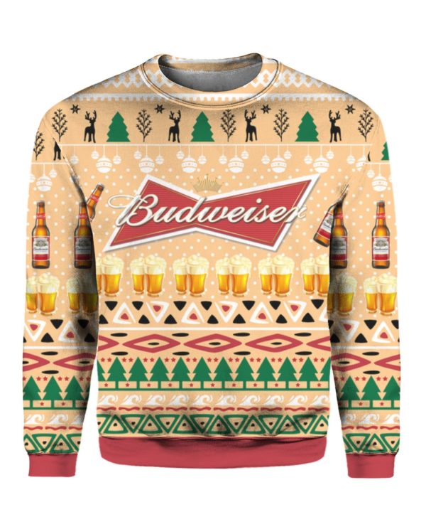 Budweiser Beer Bottle 3D Ugly Christmas Sweater