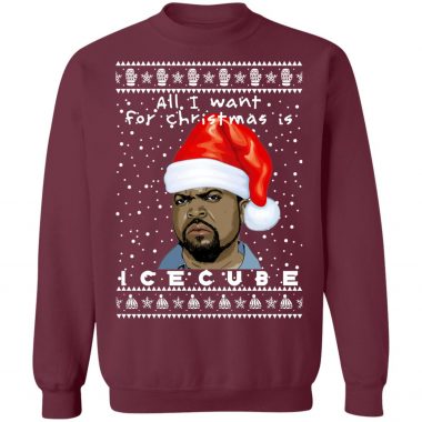 Ice Cube Rapper Ugly Christmas Sweater, Long Sleeve, Hoodie