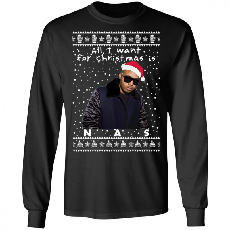 Nas Rapper Ugly Christmas Sweater, Long Sleeve, Hoodie