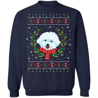 Bichon Frize Ugly Christmas Sweater, Long Sleeve, Hoodie