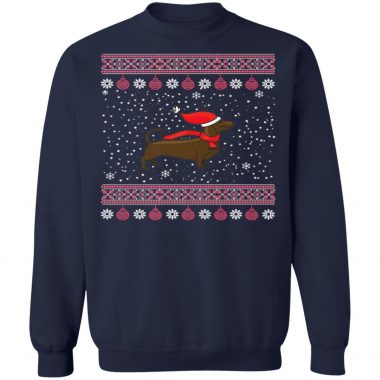 Dachshund Lover Ugly Christmas Sweater, Long Sleeve, Hoodie