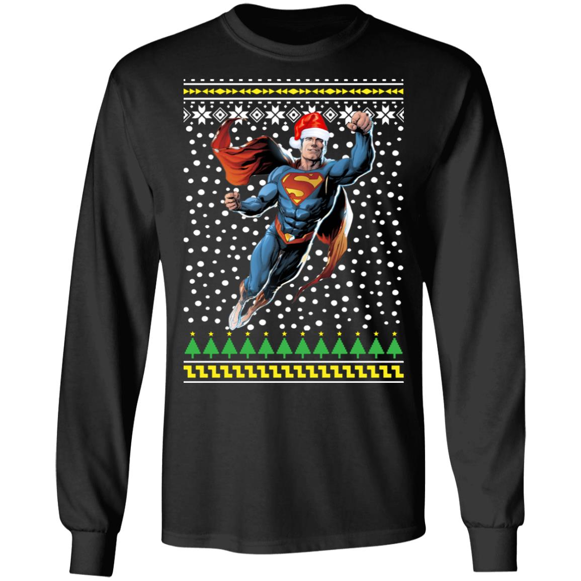 Superman Santa Hat Ugly Christmas Sweater