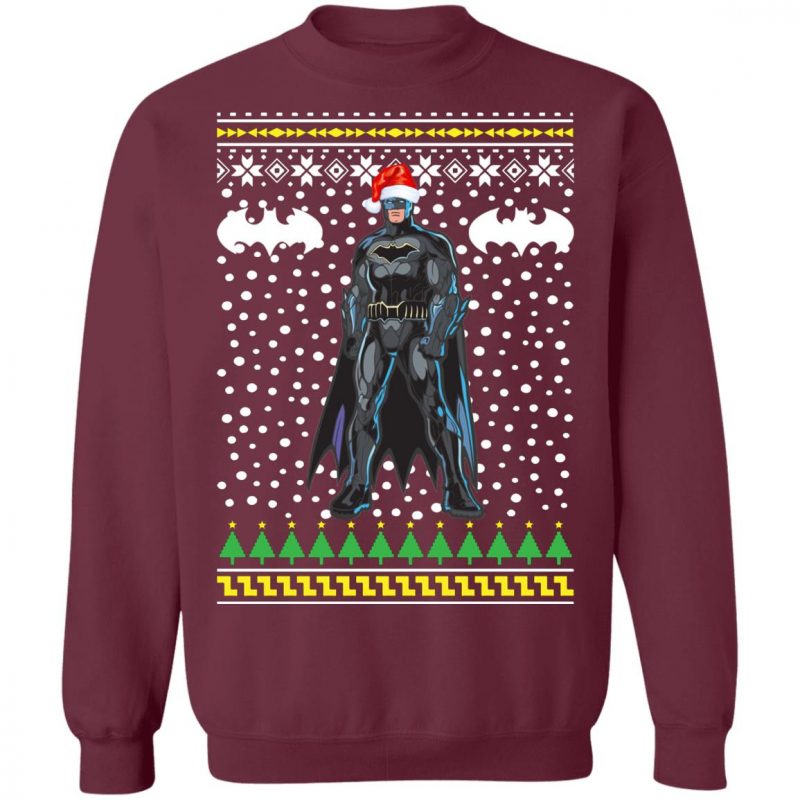 Batman Santa Hat Ugly Christmas Sweater Hoodie