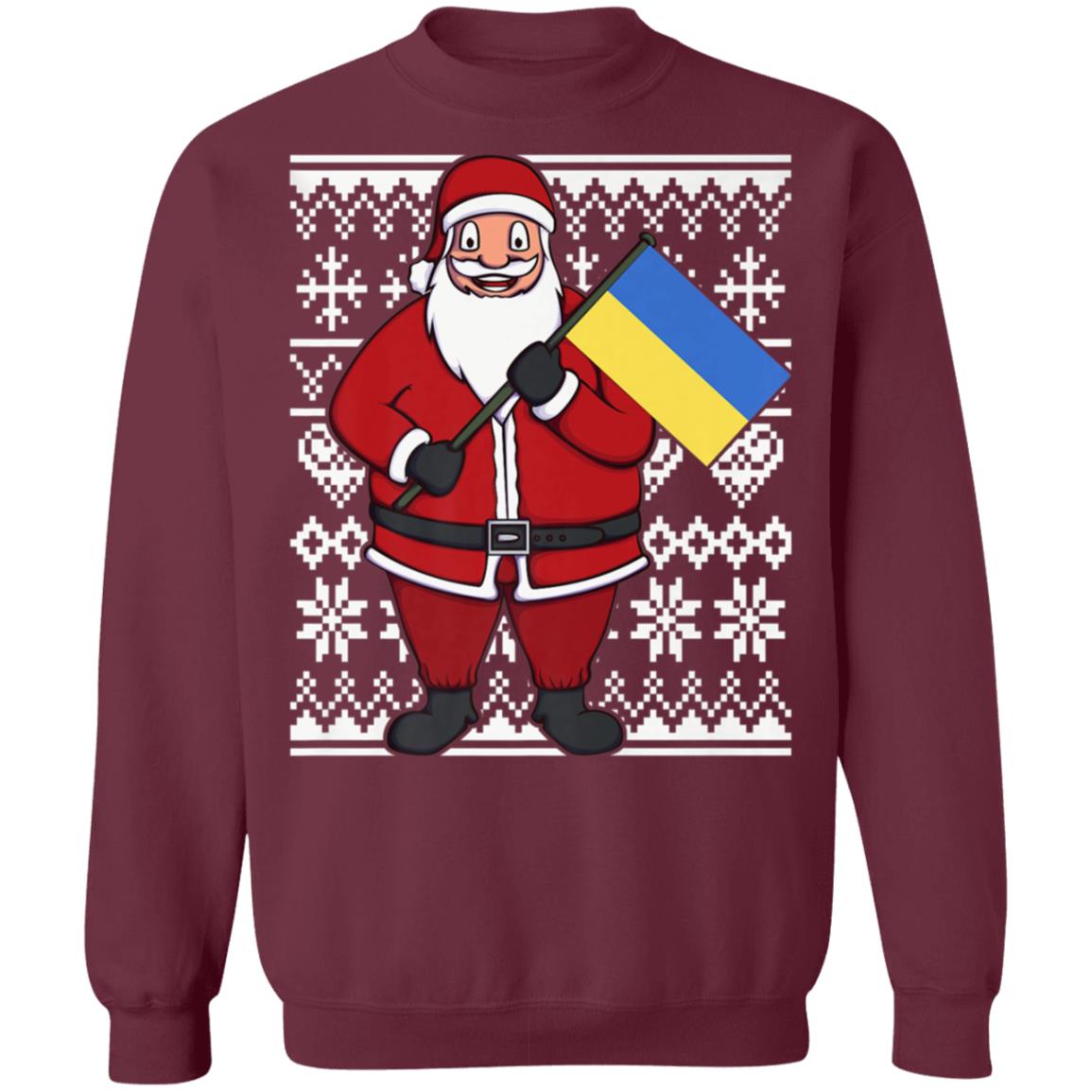 Ukraine Flag Santa Ukrainian Ugly Christmas Sweater Hoodie