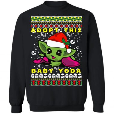 Adopt This Baby Yoda Santa Hat Ugly Christmas Sweater