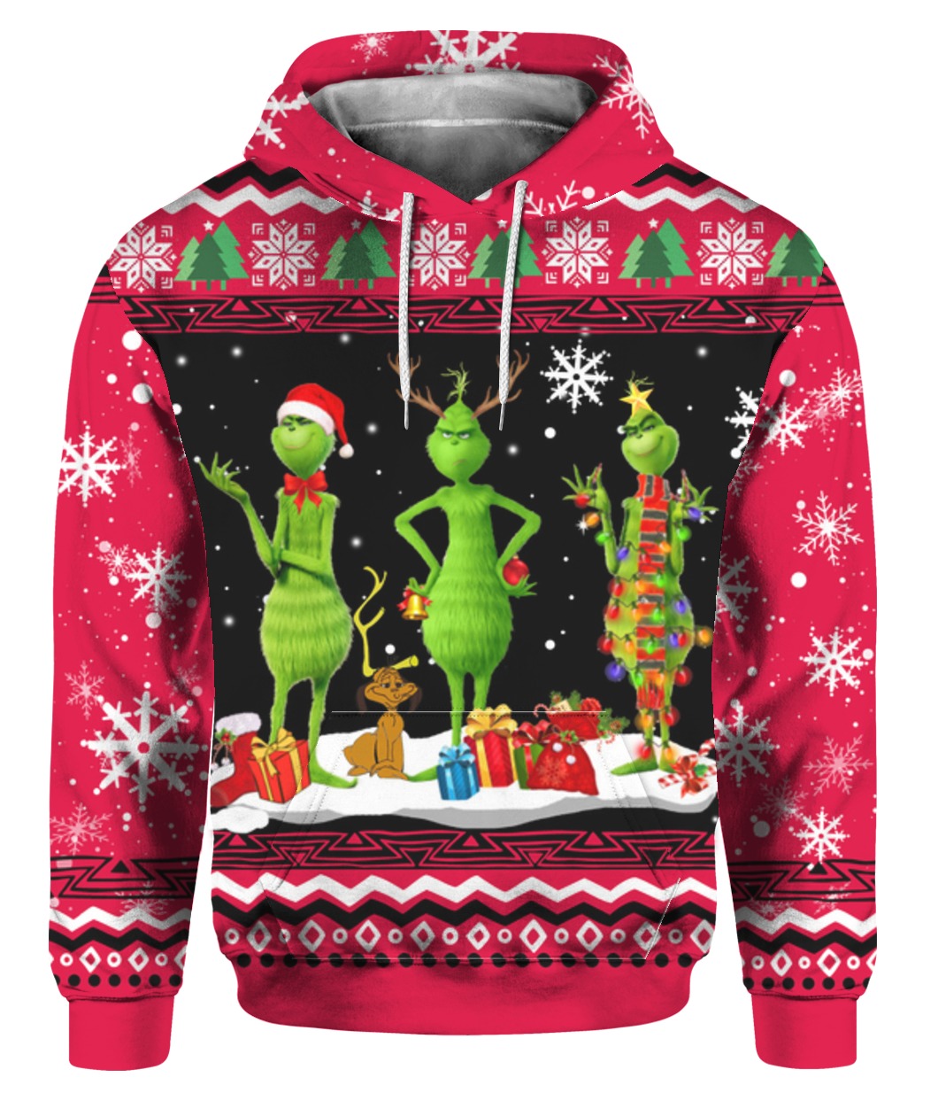 ugly christmas sweater zip up