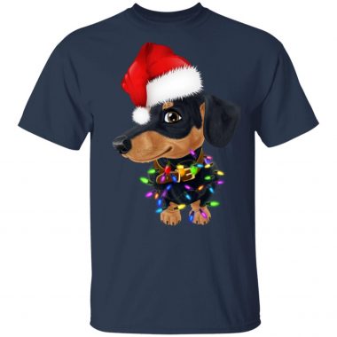 Dachshund dog with santa hat christmas shirt sweater