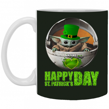 Baby Yoda Happy St Patrick's Day Mug, Necklace