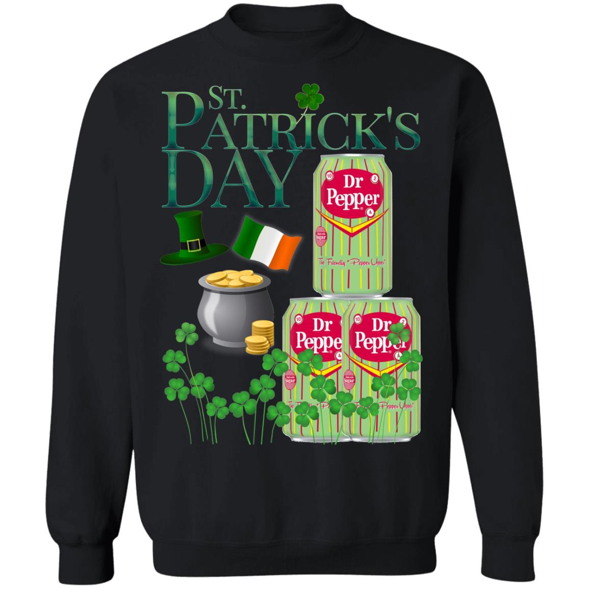 St. Patrick's Day Dr Pepper Cane Sugar Can Green Shirt