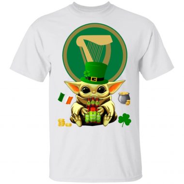 Baby Yoda Hug Harp Lager Beer St Patrick's Day Shirt Raglan Hoodie