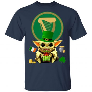 Baby Yoda Hug Harp Lager Beer St Patrick's Day Shirt Raglan Hoodie