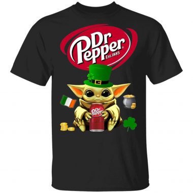Baby Yoda Hug Dr Pepper St Patrick's Day T-Shirt Raglan Hoodie