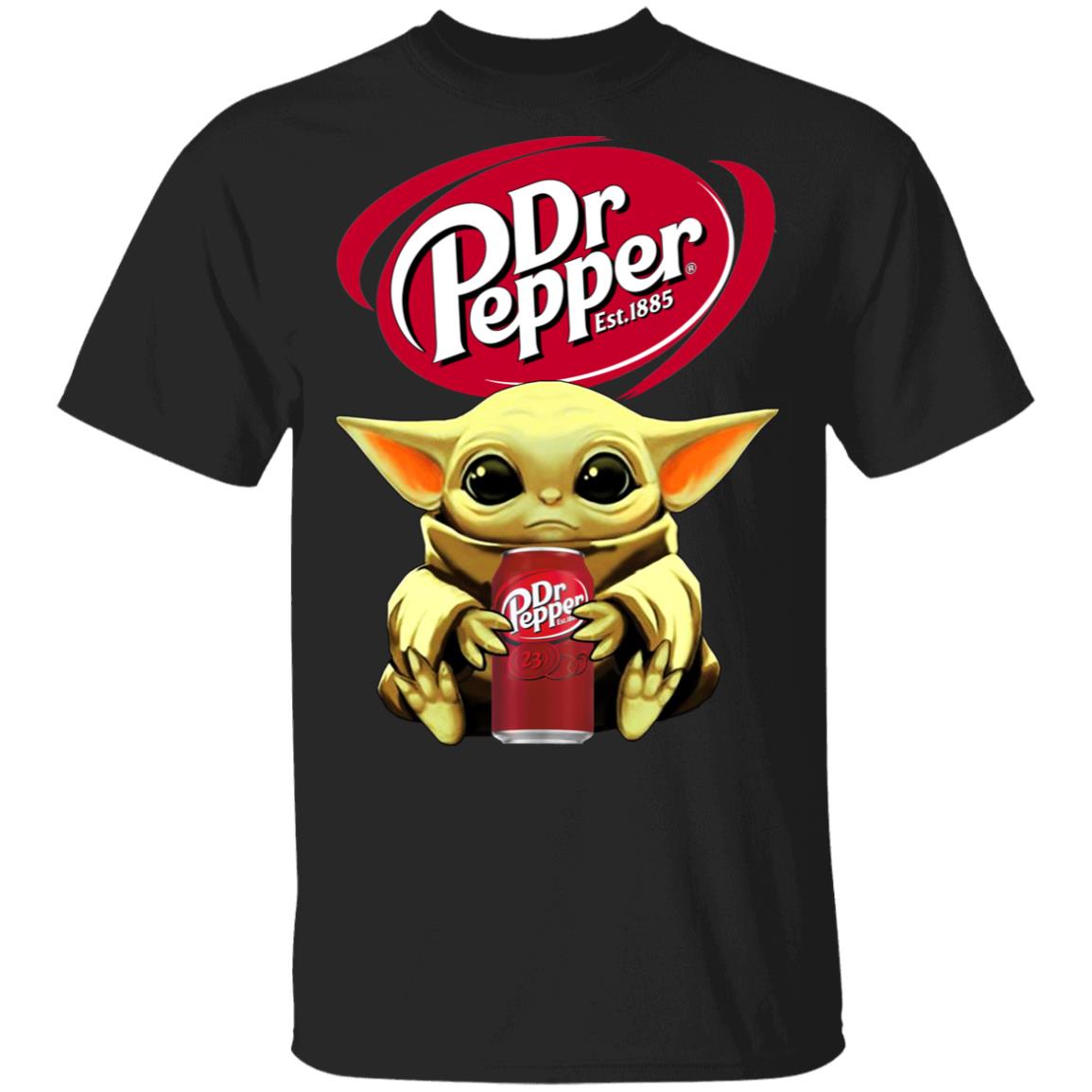 Baby Yoda Hug Dr Pepper Shirt Long Sleeve Hoodie