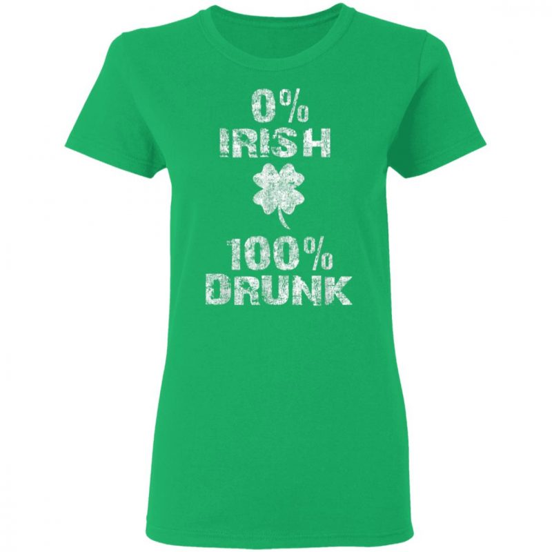 0 Irish 100 Drunk St. Patrick's Day Shamrock T-Shirt Long Sleeve Hoodie