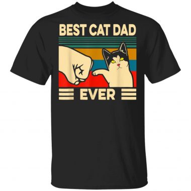 Best Cat Dad Ever Vintage Men Bump Fit Fathers Day Shirt Long Sleeve Hoodie