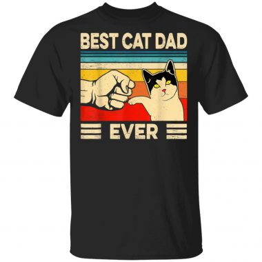 Vintage Best Cat Dad Ever T-Shirt Long Sleeve Hoodie