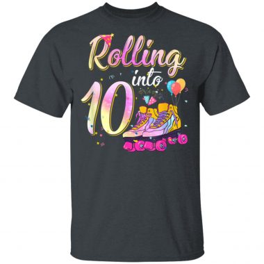 10 Years Old Birthday Girls Roller Skates 80s 10th Birthday T-Shirt