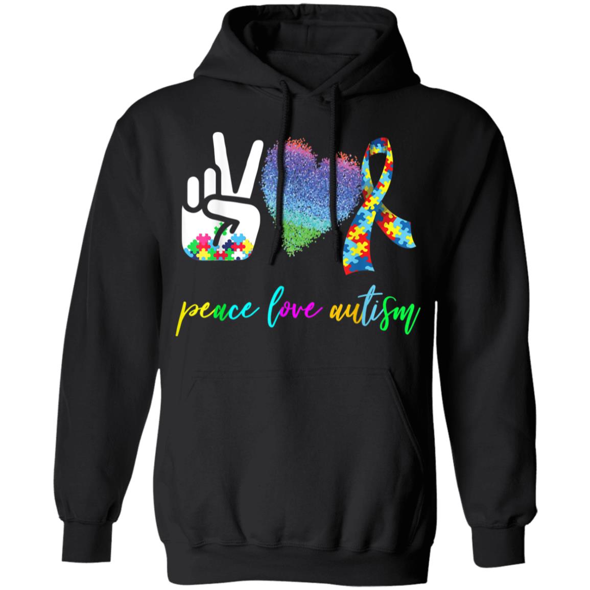 Download Peace Love Autism Puzzle Pieces Ribbon Autism Awareness ...