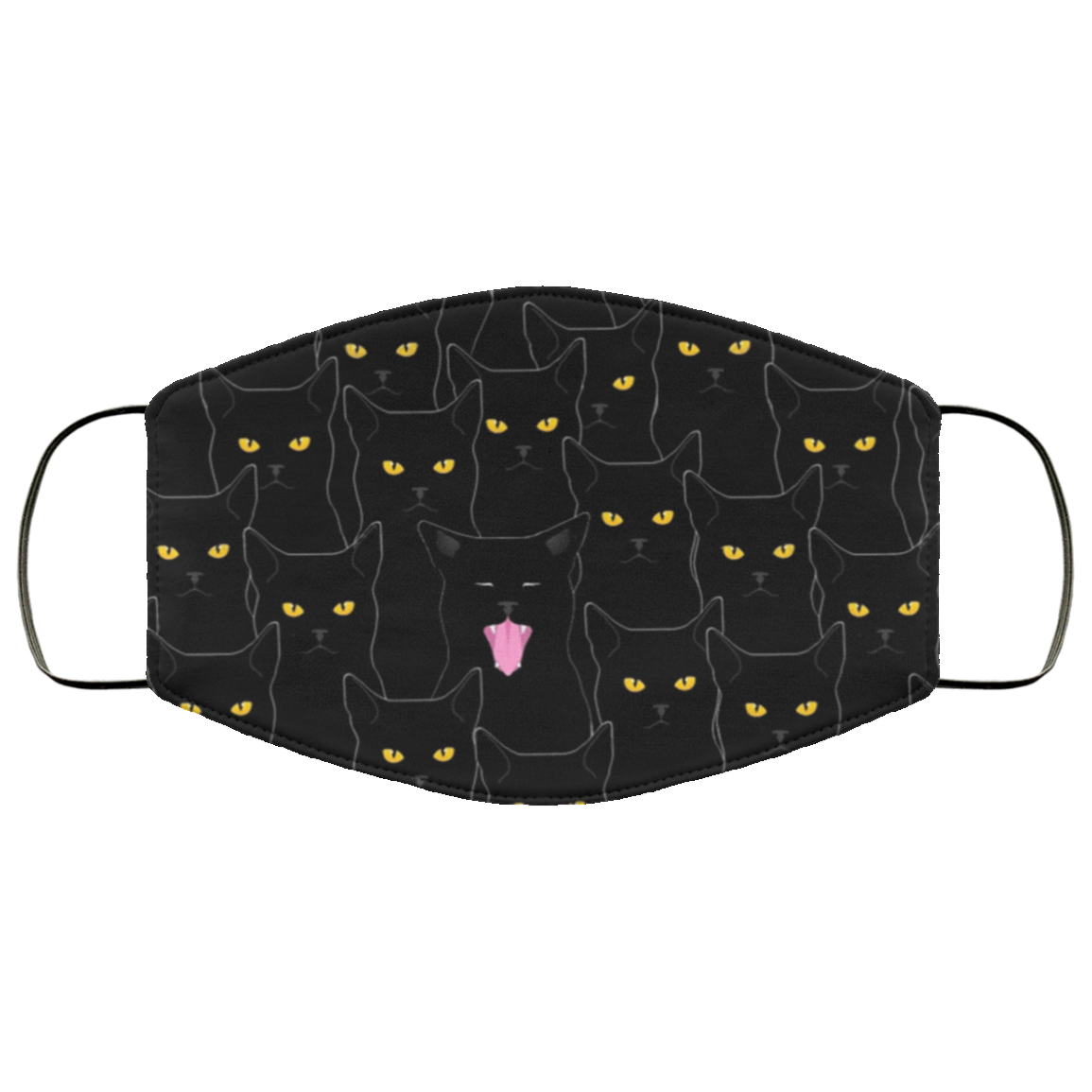 Black Cats Pattern Washable Reusable Face Mask