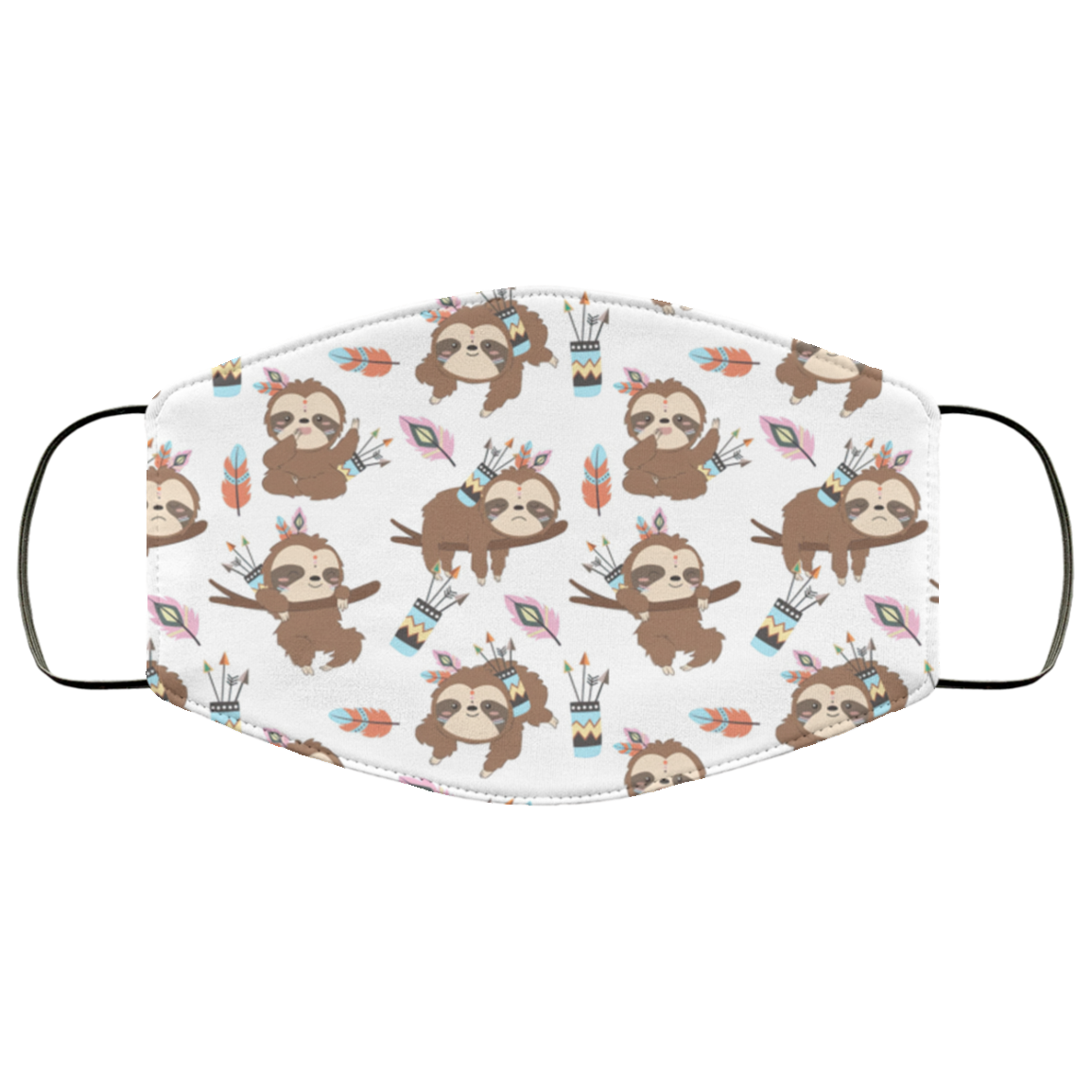 adorable-sloth-pattern-mask-funny-sloth-cloth-face-mask-reusable