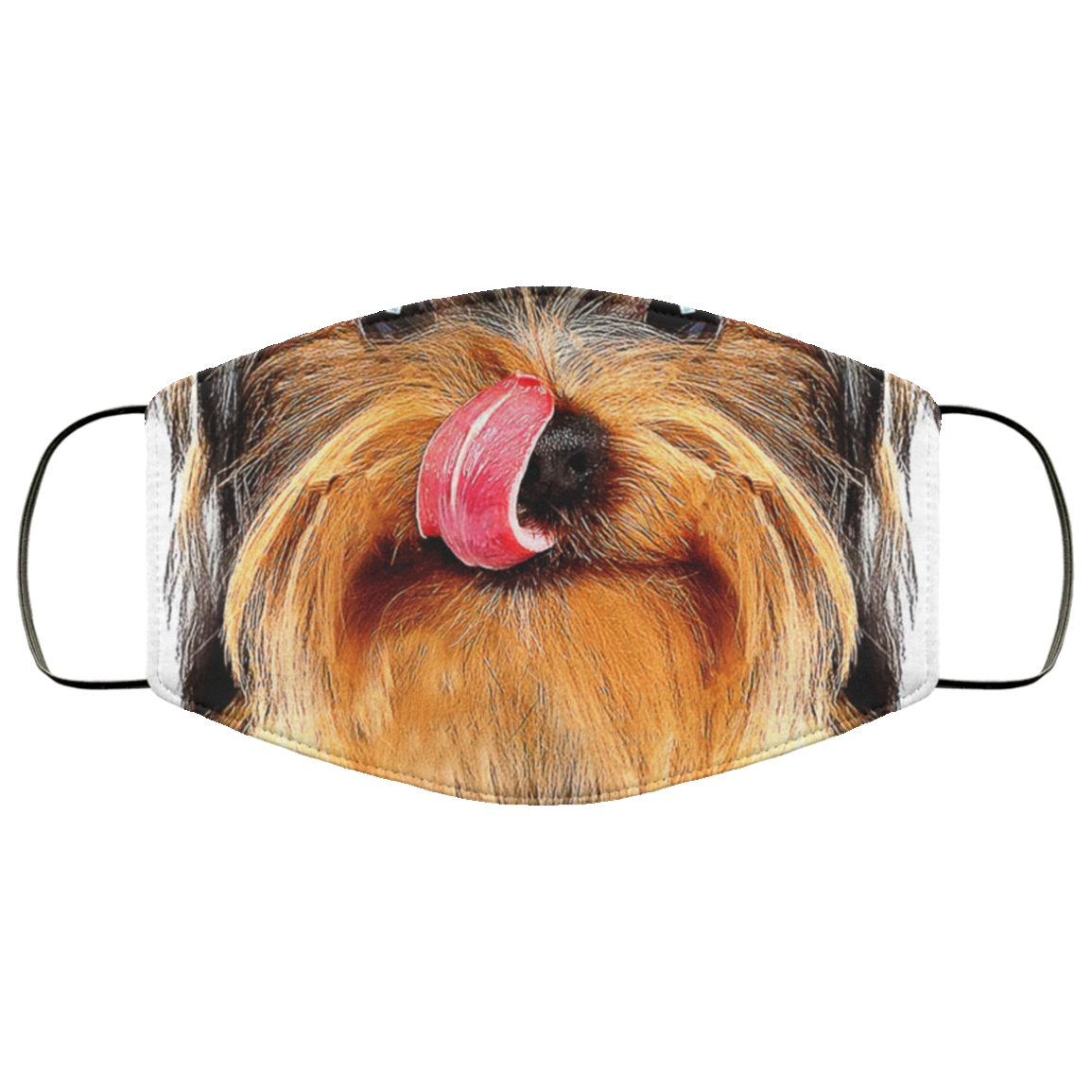 Yorkshire Terrier Licking Cute Pet Puppy face mask