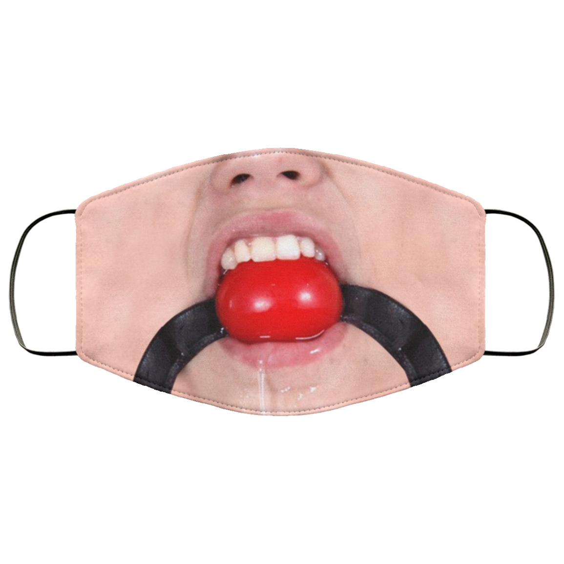 Ball Gag Drooling Slobber Funny Face Mask