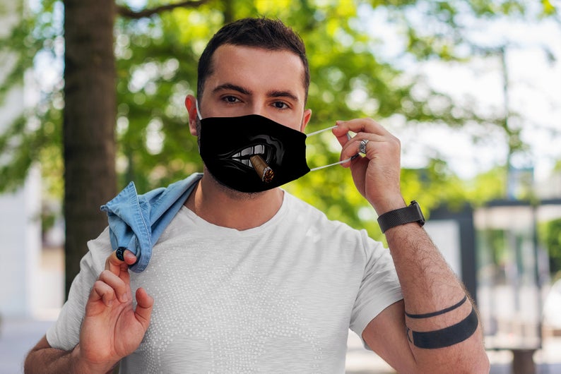 Cigar Smoking Mouth Gift For Him Face Mask