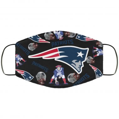 New England Patriots Patriots Logo Pattern Black Face Mask