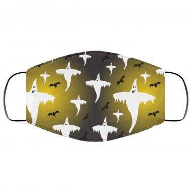Halloween Spooky Ghosts and Bats Design v1 Scary Face Mask