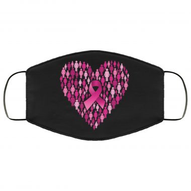 A Big Pink Heart Breast Cancer Breast Cancer Awareness Pink Ribbon Face Mask