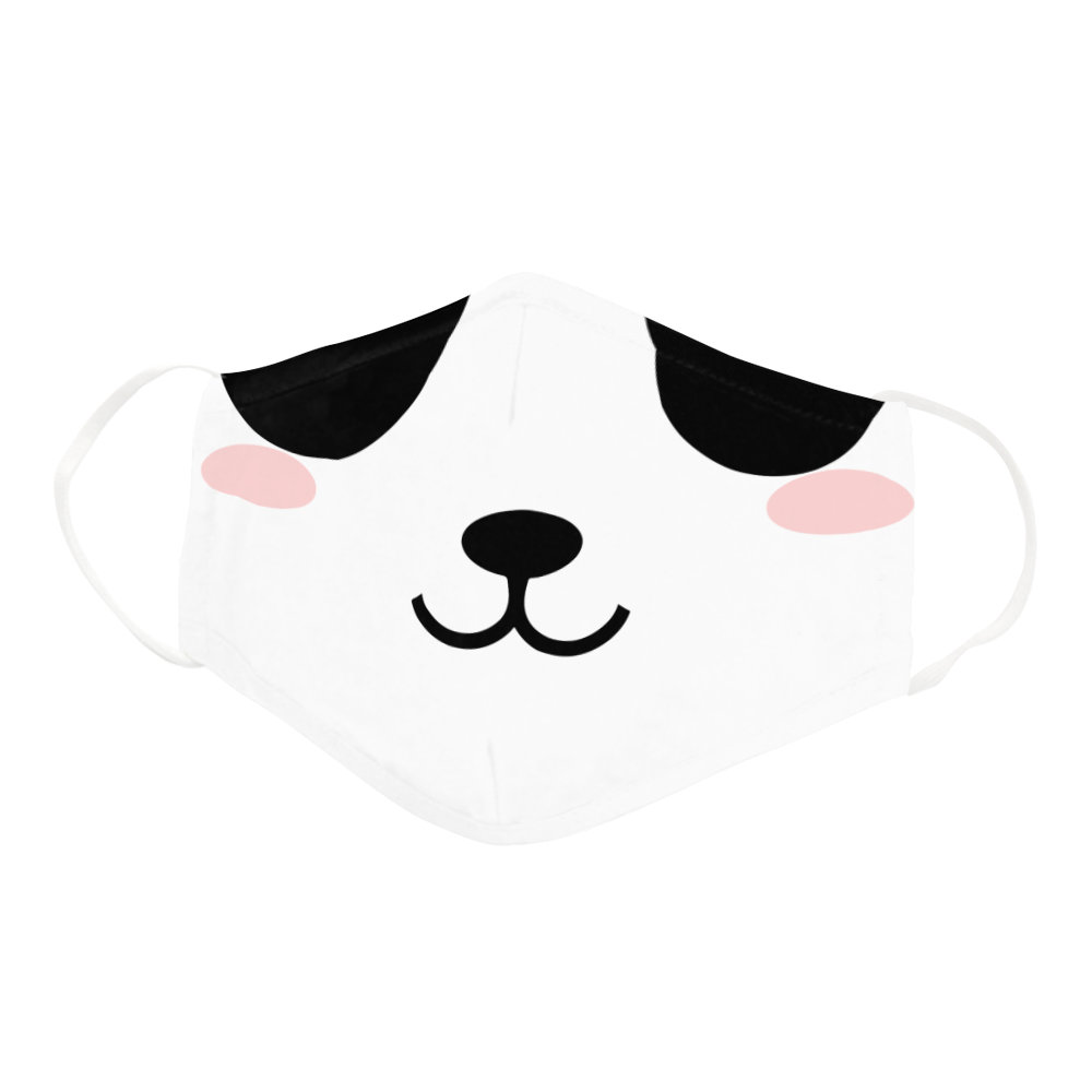 Cute Blushing Panda Cartoon Pandamic Face Face Mask