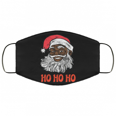African American Santa Claus Ho Ho Ho Merry Christmas Face Mask