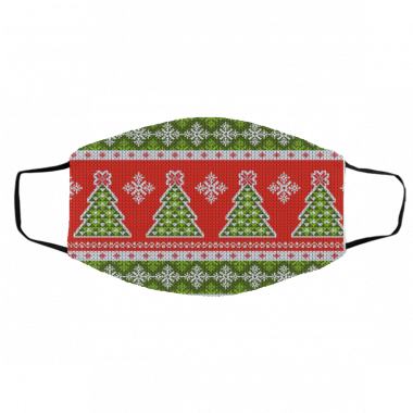 “Ugly Christmas Sweater” 2 Christmas Trees Face Mask