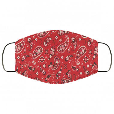 Red paisley Bandana Floral Face Mask