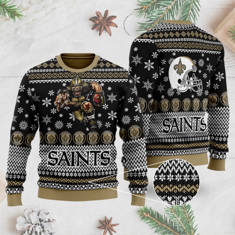 New Orleans Saints football 3D Ugly Christmas Sweater