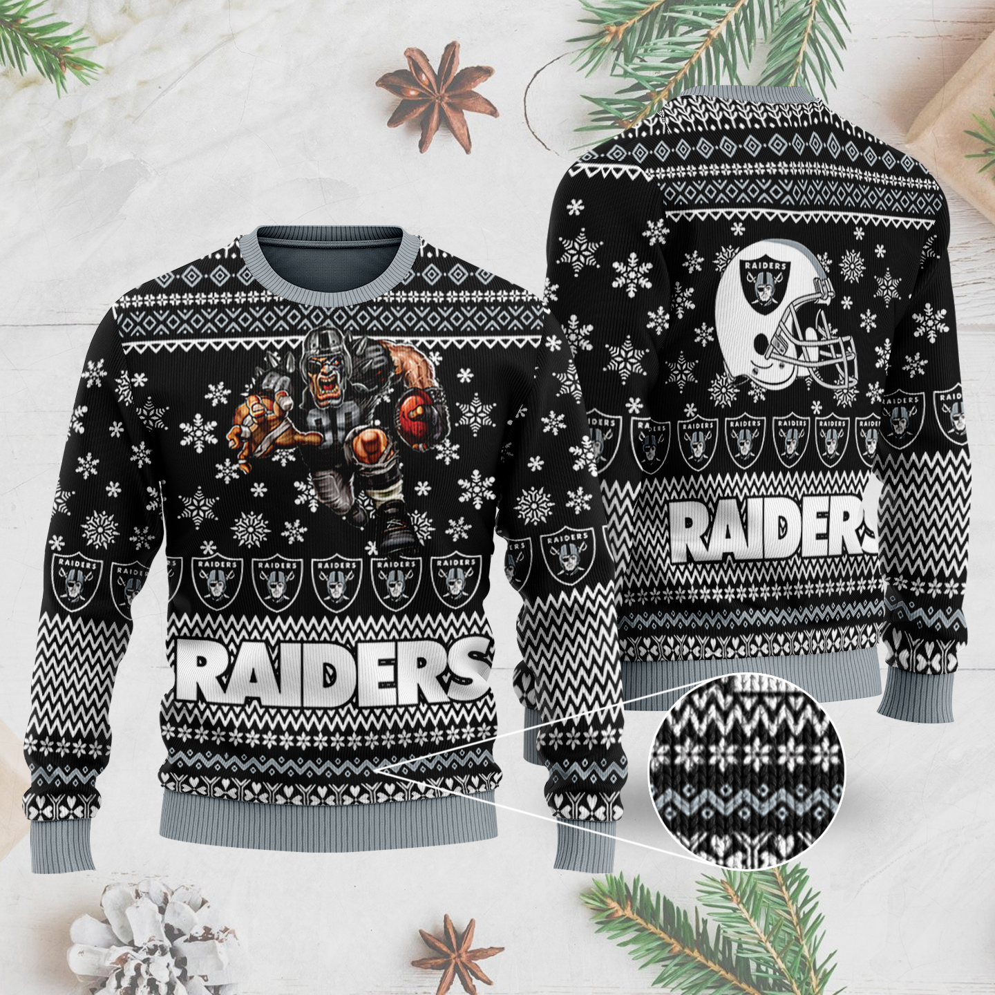 raiders military sweater