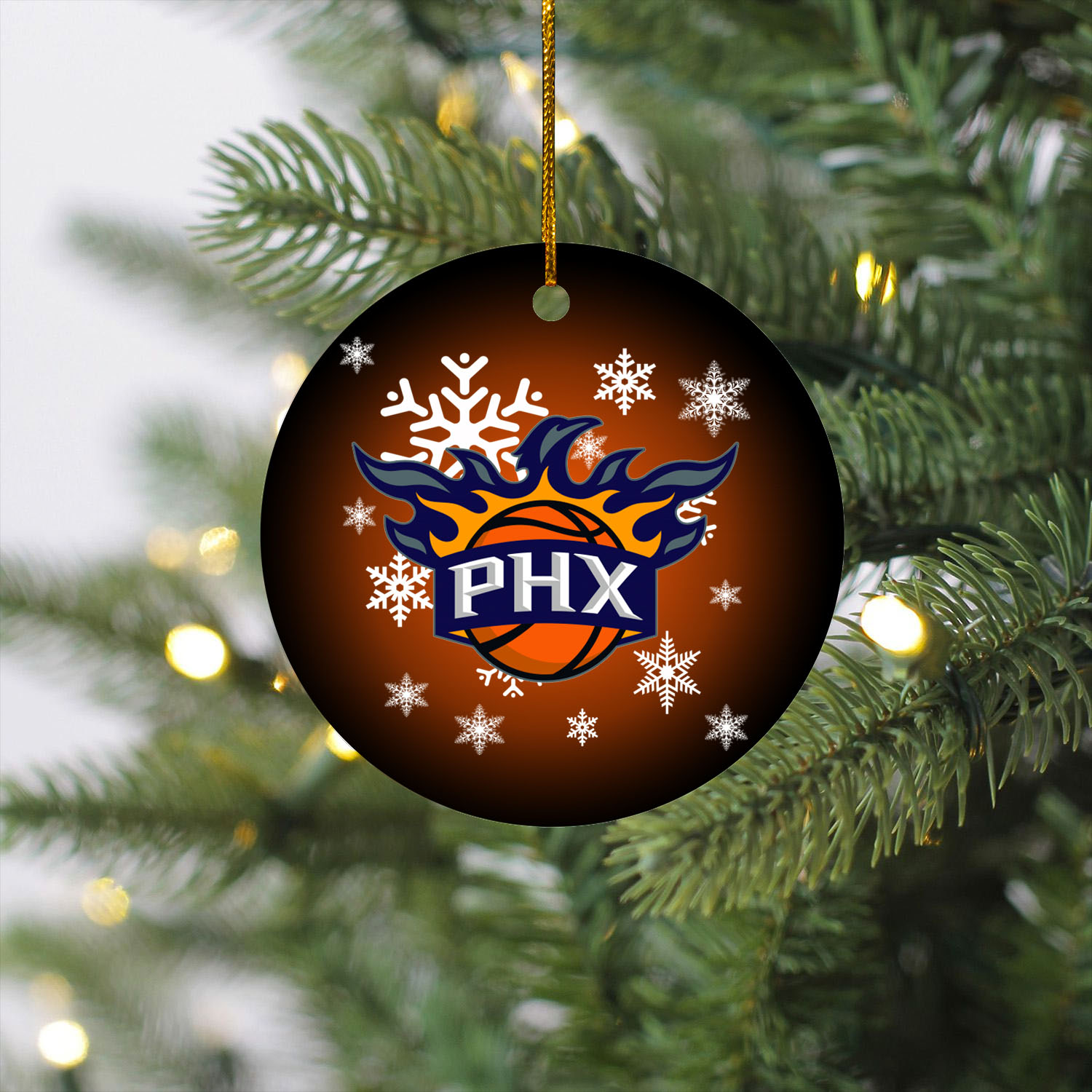 Phoenix Suns Merry Christmas Circle Ornament