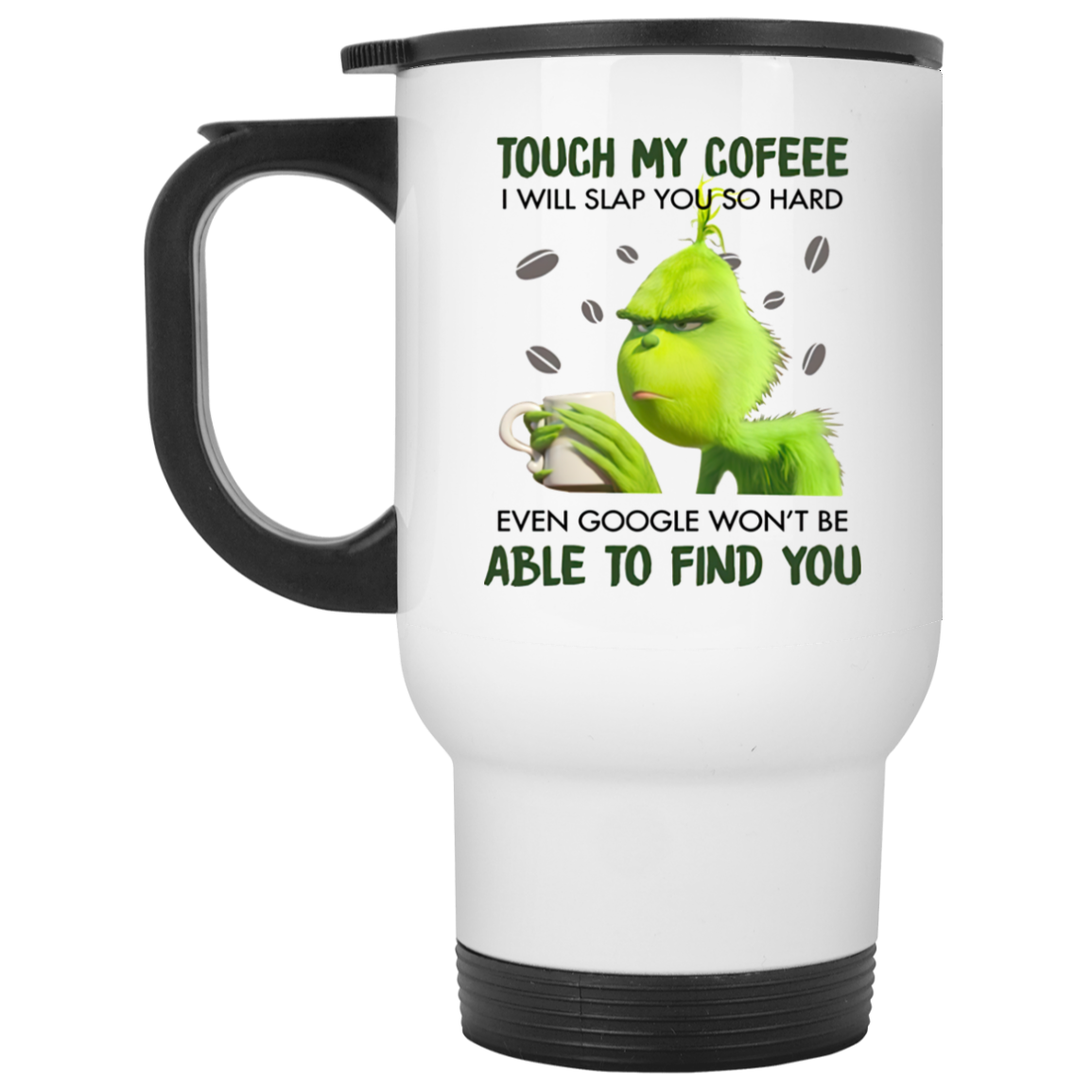 grinch travel coffee mug