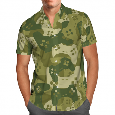 Amazing Camouflage Gaming Joysticks Hawaiian Shirt, Beach Shorts