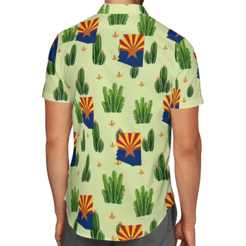 Arizona Cactus Hawaiian Shirt, Beach Shorts