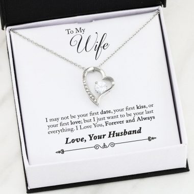 Husband to Wife - Forever Love Necklace for Gift_14K White Gold Finish