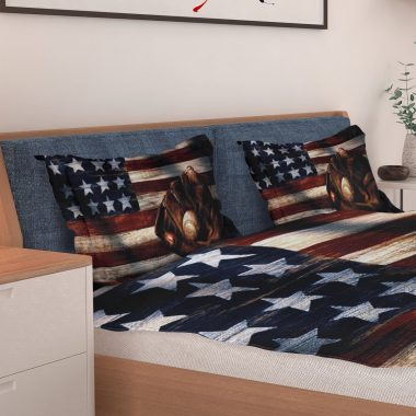 American Flag Baseball Bedding Set
